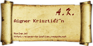 Aigner Krisztián névjegykártya