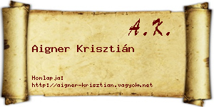 Aigner Krisztián névjegykártya